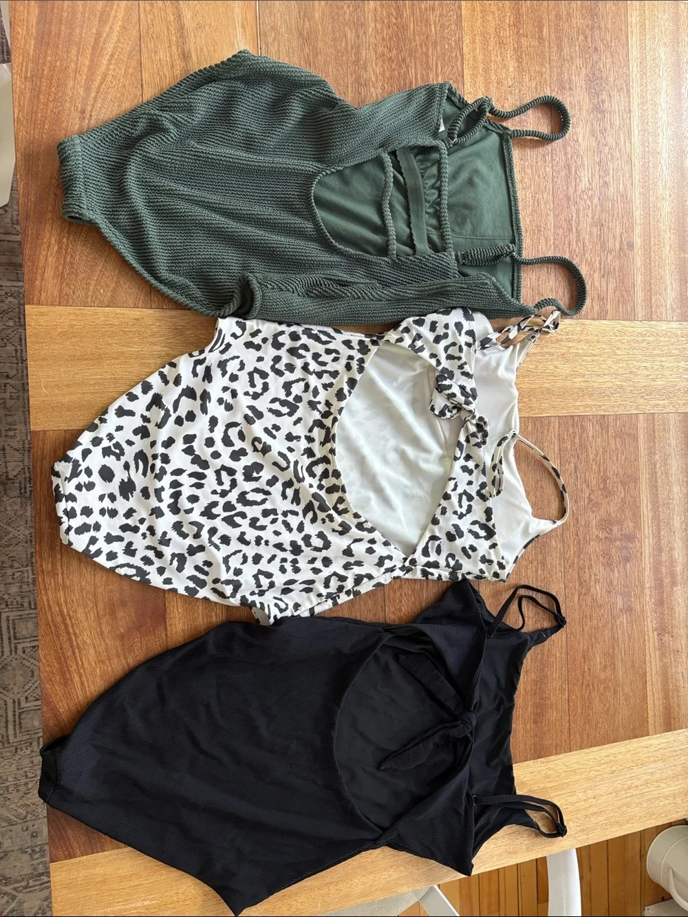 Aerie and target 3-Pack Women’s One-Piece Swimsuits - Olive, Leopard, Black - Picture 2 of 6